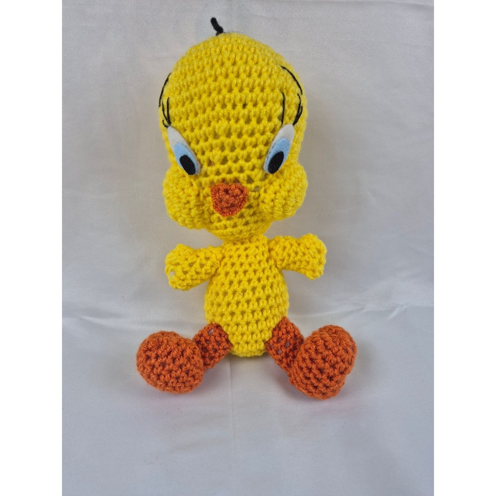 Handmade‎ Crochet Tweety Bird Plush Looney Tunes Amigurumi Yellow Canary 11 Inch